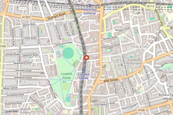 Map showing The Bread Station in London