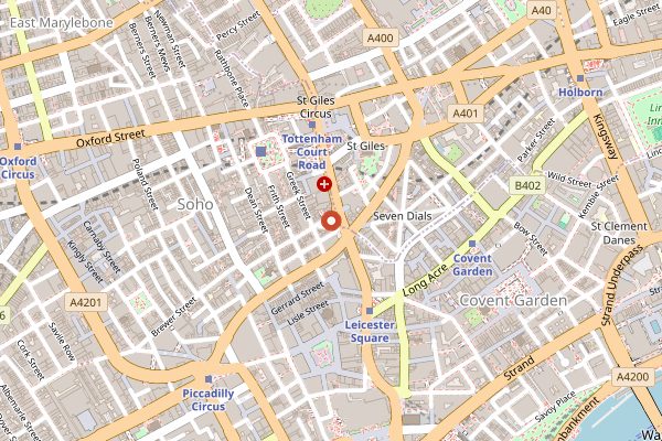 Map showing Bar Termini in London