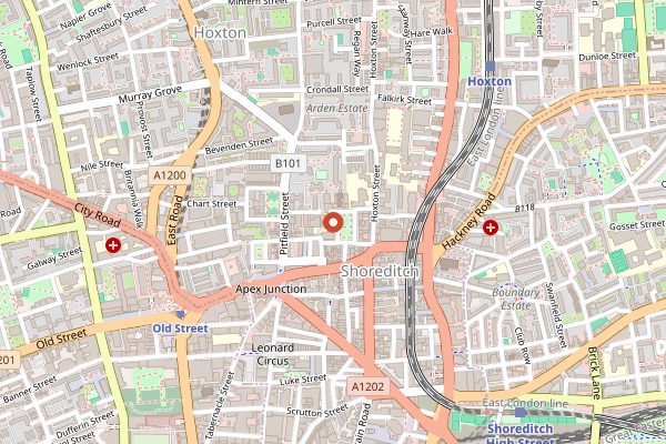 Map showing Happiness Forgets in London