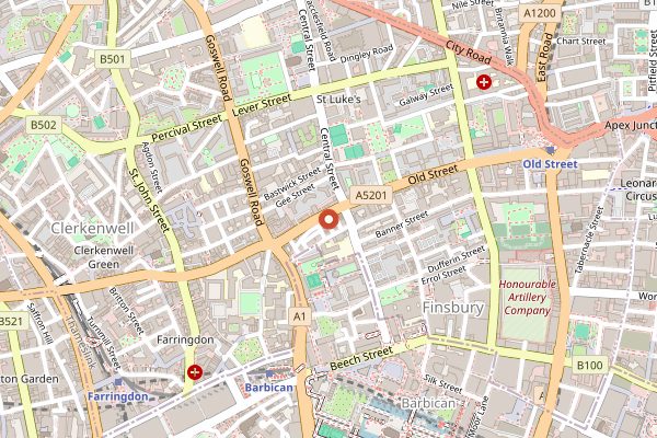 Map showing The Gibson in London
