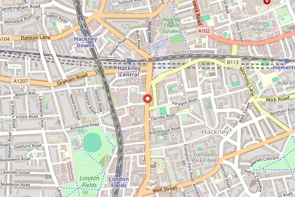 Map showing Five Points Brewery Taproom in London