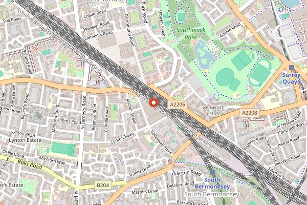 Map showing Partizan Brewing Taproom in London