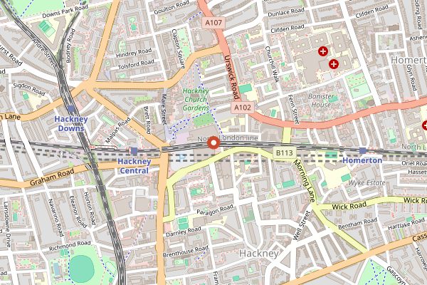 Map showing Pressure Drop Brewing Taproom in London