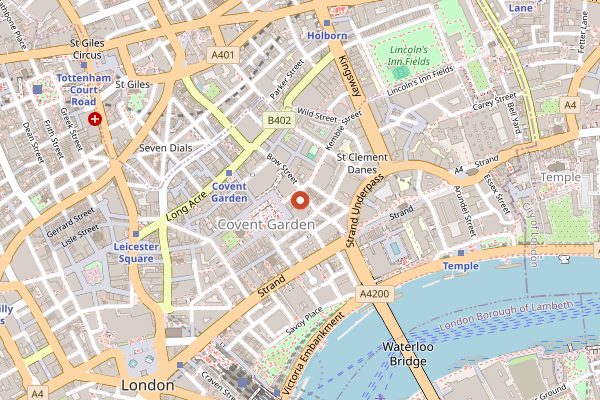 Map showing Balthazar in London