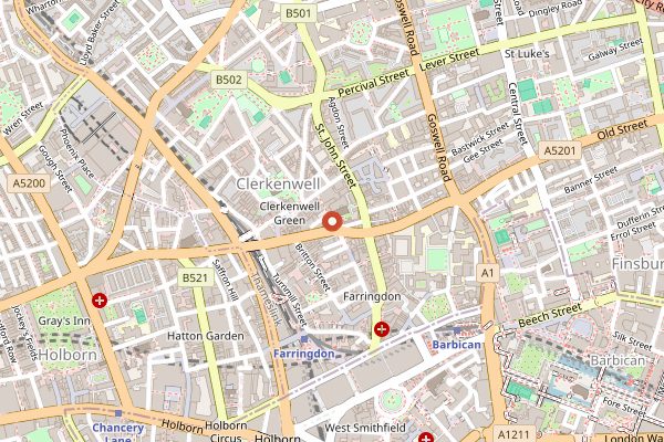 Map showing The Modern Pantry in London