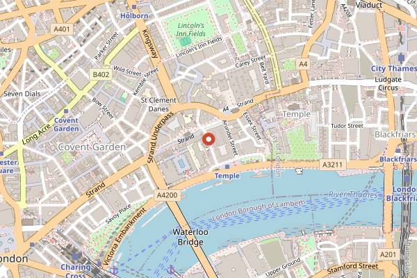 Map showing Toklas in London