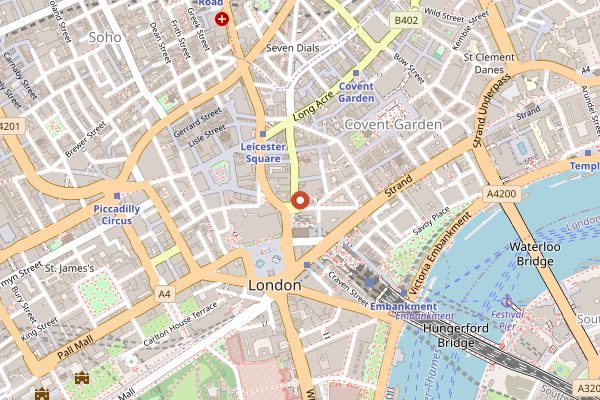 Map showing Notes Coffee in London