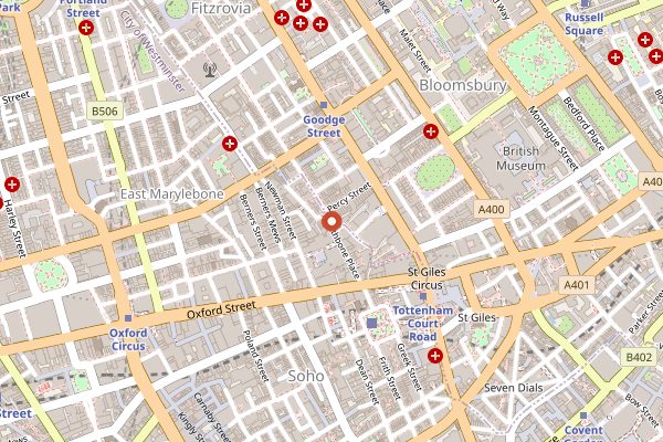 Map showing Tap Coffee in London
