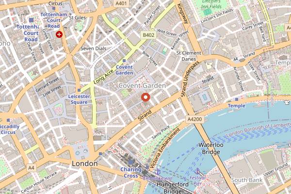 Map showing WatchHouse Covent Garden in London