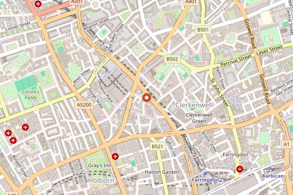 Map showing The Eagle in London