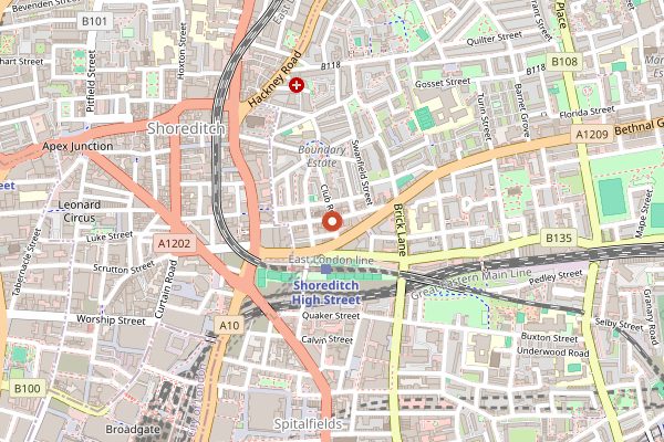 Map showing Allpress Espresso in London