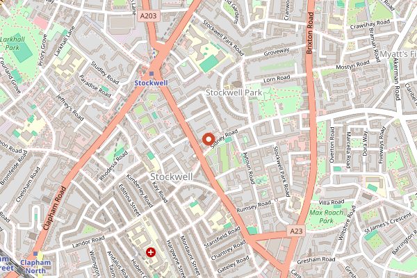 Map showing Volcano Coffee Works in London