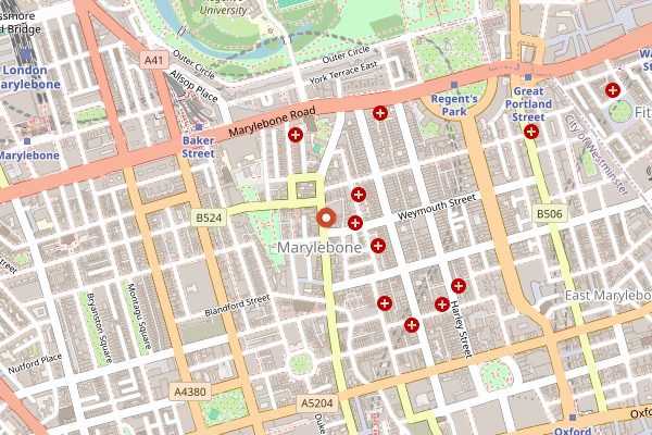 Map showing Divertimenti Cookery School in London
