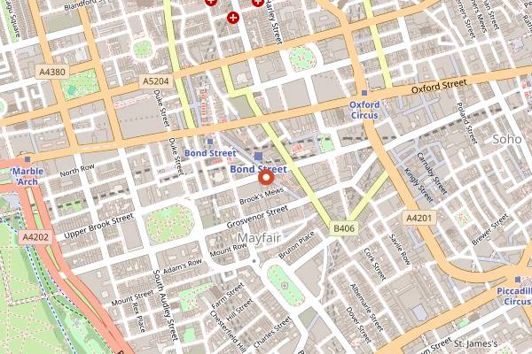 Map showing 123V Browns in London