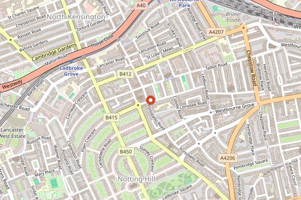 Map showing Holy Carrot in London