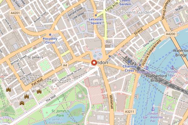 Map showing Lunar New Year in Chinatown in London