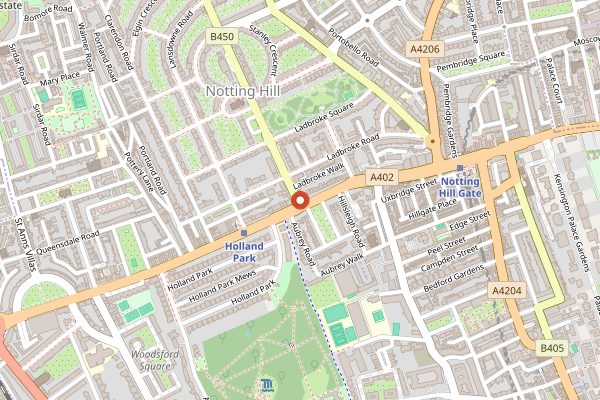 Map showing Notting Hill Carnival in London