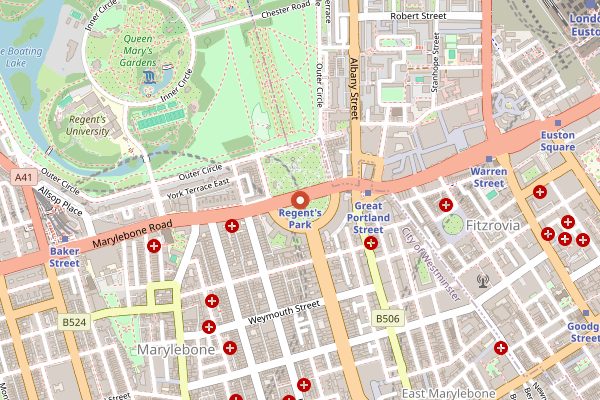 Map showing Taste of London in London