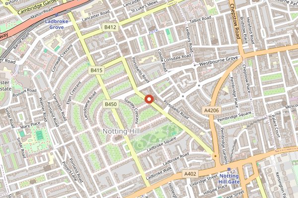 Map showing Core by Clare Smyth in London