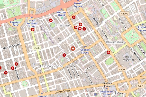 Map showing Kitchen Table in London