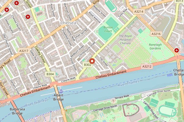 Map showing Restaurant Gordon Ramsay in London