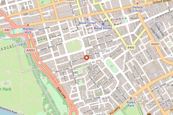 Map showing Helene Darroze at The Connaught in London
