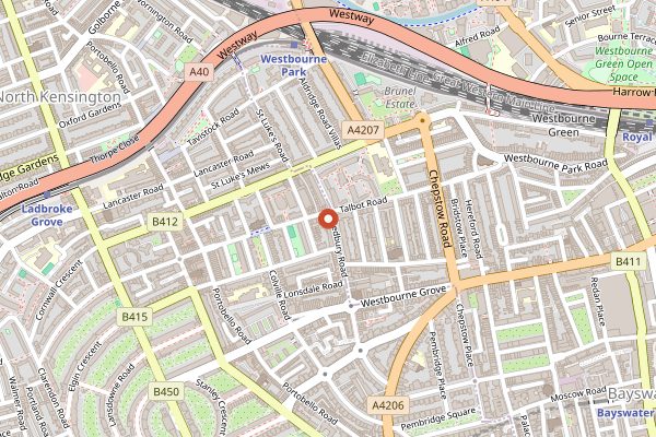 Map showing The Ledbury in London