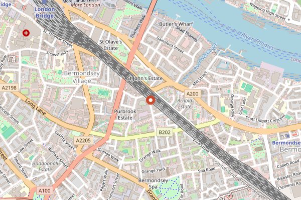 Map showing 40 Maltby Street in London