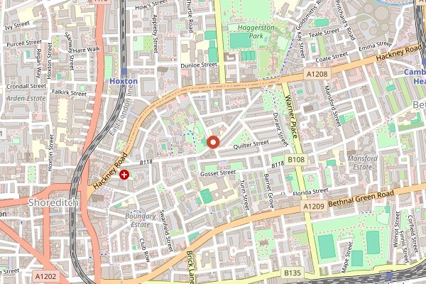 Map showing Brawn in London