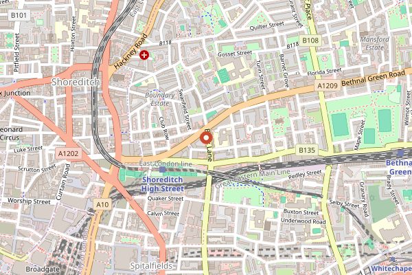 Map showing Beigel Bake in London