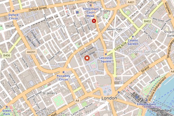 Map showing Joy King Lau in London