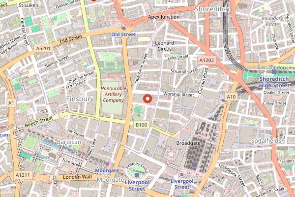 Map showing Aviary in London