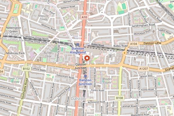 Map showing Cafe OTO in London