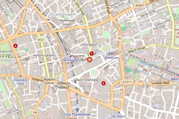Map showing Fabric in London