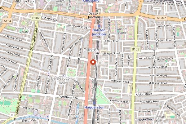 Map showing mu in London