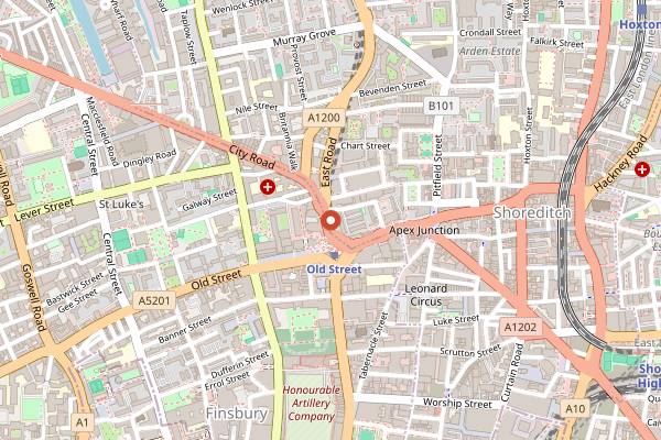 Map showing Nightjar in London
