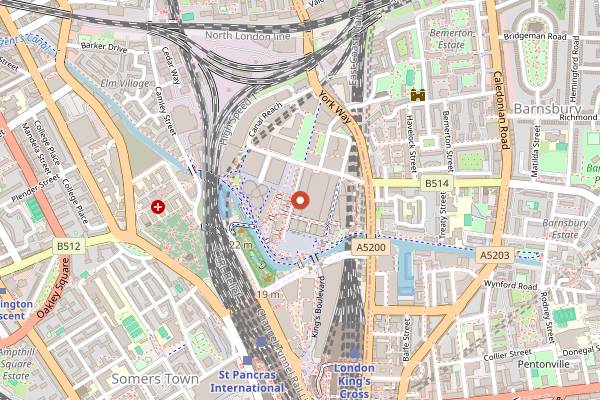 Map showing Spiritland in London