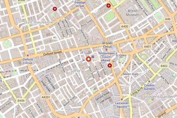 Map showing The Toucan in London