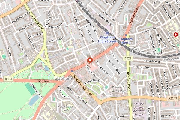 Map showing Two Brewers in London