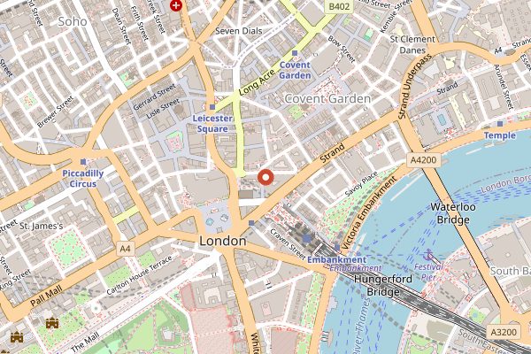 Map showing Barrafina Adelaide Street in London