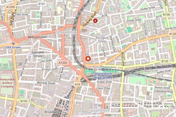 Map showing Brat in London