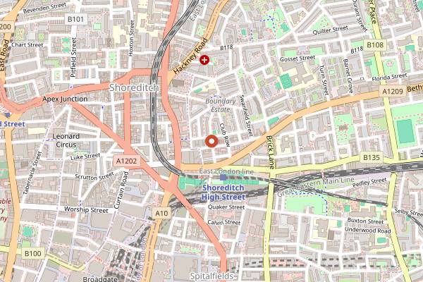 Map showing Cycene in London