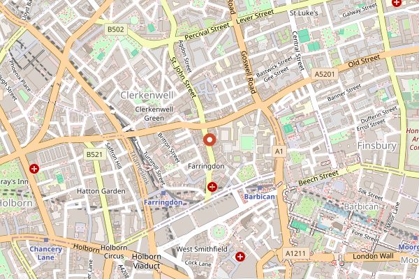 Map showing Luca in London