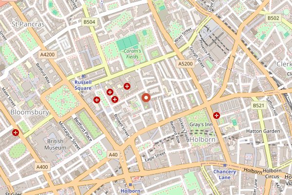 Map showing Noble Rot in London