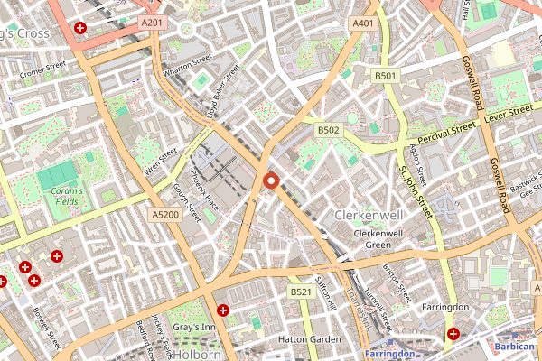 Map showing Quality Chop House in London
