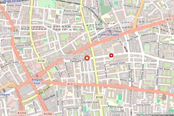 Map showing Tayyabs in London