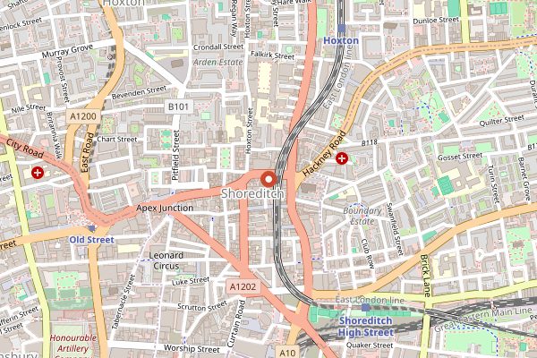 Map showing The Clove Club in London