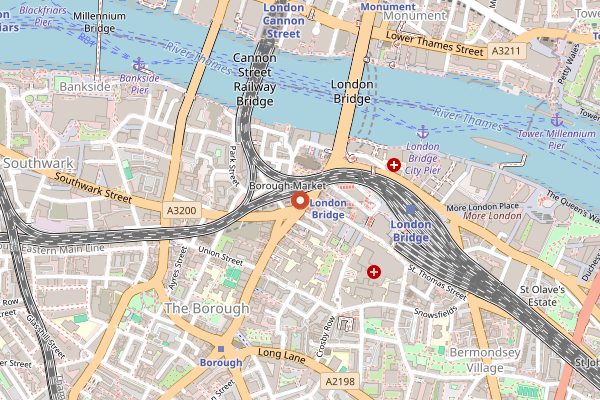 Map showing Padella Counter in London