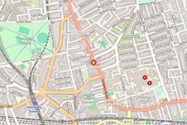 Map showing P. Franco in London