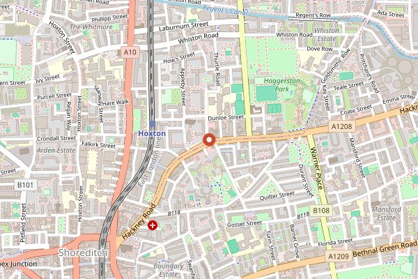 Map showing Sager + Wilde in London